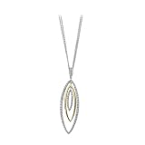 14K Two Tone Gold 3/4 ct. Diamond Pear Shaped Necklace