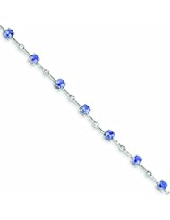 Genuine .925 Sterling Silver Tanzanite & White Topaz Bracelet 3.3 Grams . 100% Satisfaction Guaranteed.