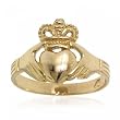 Claddagh Ring Heart Celtic Style in Solid Yellow 14K Gold