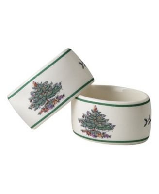 Childrens Toyshop  Kitchen & Housewares : Spode Christmas Tree Napkin Rings, Set of 4