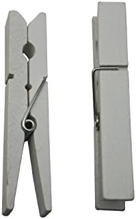 Wood Craft Clothespins Pegs with Spring 2.9" Pack of 40 (White)