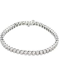 14K White Gold Diamond Tennis Bracelet: 6 CT TW I1 Gh - 7 1/4 Inch