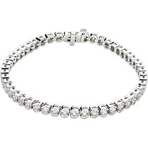 Genuine IceCarats Designer Jewelry Gift 14K White Gold Diamond Tennis Bracelet. 6 Cttw Diamond Tennis Bracelet In 14K White Gold