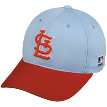 MLB Cooperstown ADULT St Louis CARDINALS Light Blue/Red Hat Cap Adjustable Velcro TWILL Throwback
