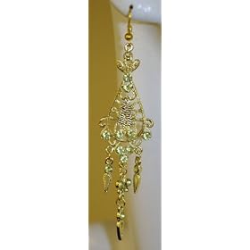 Saka's Gold Toned Chandelier Acrylic Stones Earrings