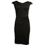 WOMEN CASUAL OFFICE PARTY PENCIL ASYMMETRIC DRESS BLACK