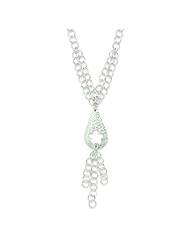 Sterling Silver Polished & Textured Circles Drop Necklace. 18in long.