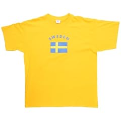 Coole-Fun-T-Shirts Herren  SCHWEDEN T-SHIRT MIT FLAGGE