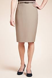 Knee Length Pencil Skirt with Belt