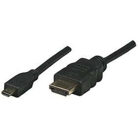 Manhattan 324434 HDMI Male to Micro Male, Shielded (3 meter/9.9 Feet)