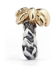 Novobeads Palm Tree, Silver with Gold Silver & 14K Gold Charm Bead - Made in USA w imported materials - Fits all major bead bracelets