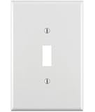 Leviton 88101 1-Gang Toggle Device Switch Wallplate, Oversized, Thermoset, Device Mount, White