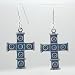 Sterling Silver and Patina Dangling Cross Earrings,#9135