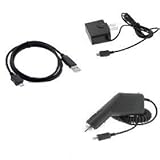 USB Data Cable + Rapid Car Charger + Home Travel Charger for Motorola Hint  ....