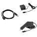 USB Data Cable + Rapid Car Charger + Home Travel Charger for Motorola Hint Qa30, Ve20 Razr Cell Phone