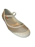 PRADA Patent / Mesh Mary Jane Flat Shoes in White