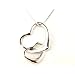 Luxury Ladies Sterling Silver Unusual Twin Double Floating Heart Pendant & 16" Sterling Silver Chain Necklace - Ideal for Christmas, Birthday, Anniversary or Mothers Day Gift
