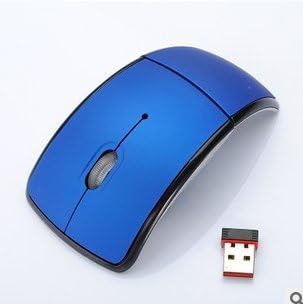 Ou Mad USB Wireless 2.4GHz Arc Folding Mouse for Laptop Tablet PC - Blue