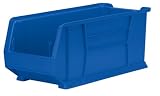 Akro-Mils 30287 24-Inch D by 11-Inch W by 10-Inch H Super Size Plastic Stacking Storage AkroBin, Blue, Case of 4