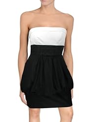 Strapless Cocktail Spaghetti Strap Polyester Colorblocking Pleated Jumpsuit 