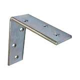 補強金物 ユニクロ特厚金折 32mm巾 (両面皿取り穴) ユニクロメッキ 100x100(mm) (13062)