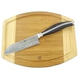 J.A. Henckels Twin Cuisine 2-Piece Santoku Bamboo Board Set with Bonus Cookbook CD