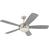 Monte Carlo 5DI52BSD-L, Discus Ceiling Fan, 52", Brushed Steel