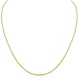 14k Yellow Gold 1.5mm Italian Rolo Chain Necklace, 18