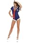 Sexy Womens Adult Dancer Costume Pin Up Navy Sailor Girl Outfit Blue Romper With Sailor Hat Roma