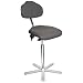 Milagon Neutra WS1611-G Gray Workseat on Cast Aluminum 5 Star Base Electrostatic Chair with Conductive Glides, High Profile, 24"-34" Adjustment Height