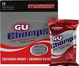 GU Energy Labs Chomps Pure Performance Energy Chews Strawberry -- 2.1 oz Each / Pack of 16