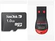 SanDisk 1 GB MicroSD Card (Retail Package) + MobileMate Micro MicroSD / MicroSDHC / M2 Card Reader (Bulk Package)