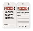 Industrial Grade 2RMW8 Lockout Tag, Danger Locked, Pk 25