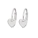 14k White Gold Heart Leverback Children's Earrings