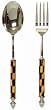 Decorative Salad Servers with Black / Yellow Checkered Taxi Handles