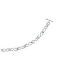 7.5" Blue Topaz Link Toggle Bracelet