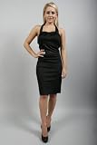 02Q Womens Vintage 50′S Style Stretch Pencil Party Pin Up Dress Size 8-18 – Vintage – Party – Front buttons – Back tie