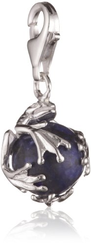 Vinani Damen-Charm Frosch gl&auml;nzend Kugel Onyx schwarz 925 Sterlingsilber HFON Preisvergleich