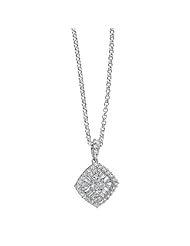 18k White Gold 0.90 Ctw 18kt Square Diamond Necklace