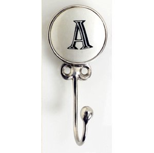 Monogram Ceramic Wall and Jewelry Hook - A