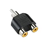 Male to 2 Female RCA Audio Video Phono Splitter Adaptor