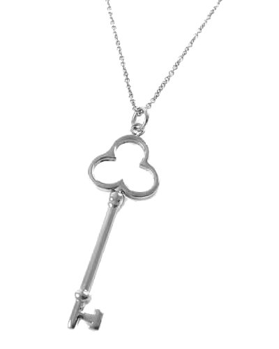 Stainless Steel Crown Shape Key Pendant Necklace with 17 Chain [Jewelry]