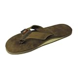 Womens Rainbow Sandals Premier Leather Single Layer Wide Strap Dark Brown Large (7.5 - 8.5)