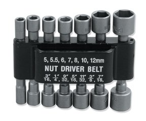 Pro-Grade 14-Piece Power Nut Driver Set - SAE and Metric Drivers - LIFETIME GUARANTEE!