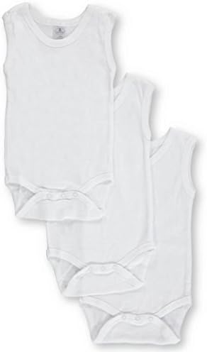 Baby / Infant 3-Pack of Sleeveless Unisex White Bodysuits by Daydreamers