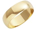 9ct Yellow Gold Gents 7mm Heavy D-Shape Wedding Ring