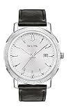 Bulova Strap Collection Black Leather Silver Dial Men's watch #96B120