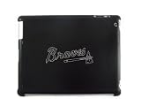 Black Apple iPad 2 Aluminum Plated Back Case Atlanta Braves