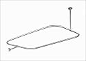 54" x 24" Chrome Rectangular Shower Rod includes Ceiling and Wall Supports and Wall Mounts