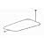 54" x 24" Chrome Rectangular Shower Rod includes Ceiling and Wall Supports and Wall Mounts